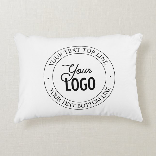 Easy Logo Replacement & Customizable Text | White Accent Pillow (Front)