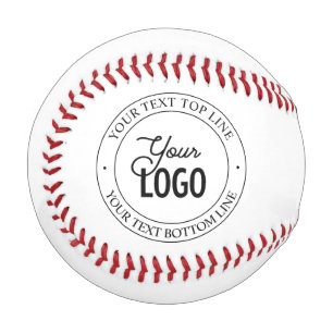 Easy Logo Replacement & Customizable Text White Baseball