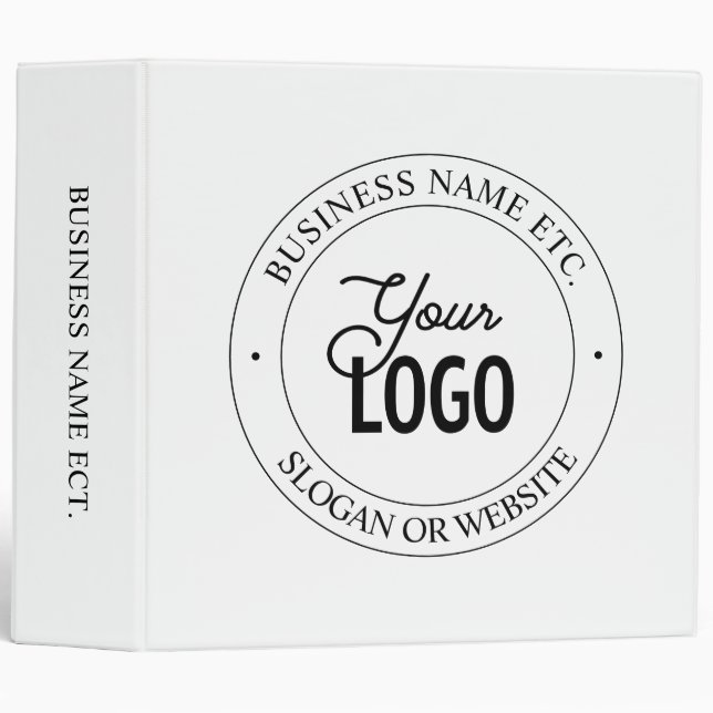 Easy Logo Replacement & Customizable Text | White Binder (Front/Spine)