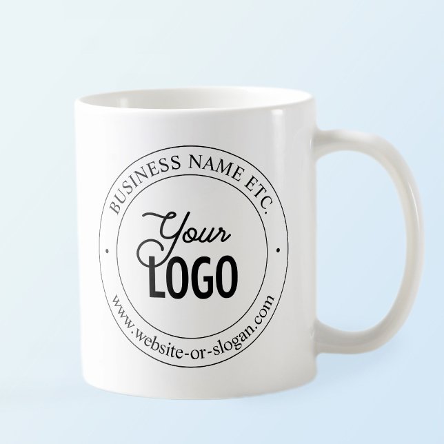 Easy Logo Replacement & Customizable Text | White Coffee Mug (Creator Uploaded)