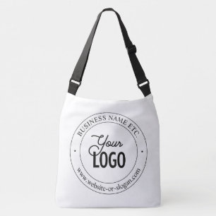 Easy Logo Replacement & Customizable Text White Crossbody Bag