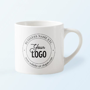 Easy Logo Replacement & Customizable Text   White  Espresso Cup