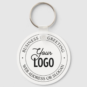 Easy Logo Replacement & Customizable Text   White Keychain
