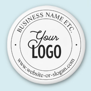 Easy Logo Replacement & Customizable Text White Magnet