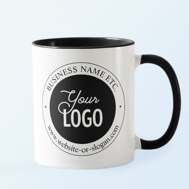 Easy Logo Replacement & Customizable Text | White  Mug (Creator Uploaded)