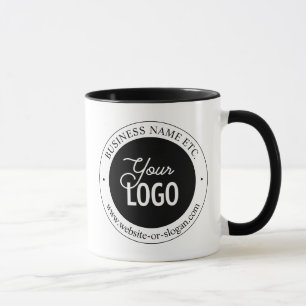 Easy Logo Replacement & Customizable Text   White  Mug