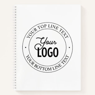 Easy Logo Replacement & Customizable Text White Notebook