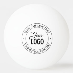 Easy Logo Replacement & Customizable Text   White Ping Pong Ball