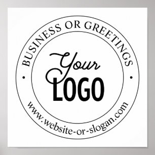 Easy Logo Replacement & Customizable Text   White Poster