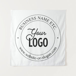 Easy Logo Replacement & Customizable Text   White Tapestry