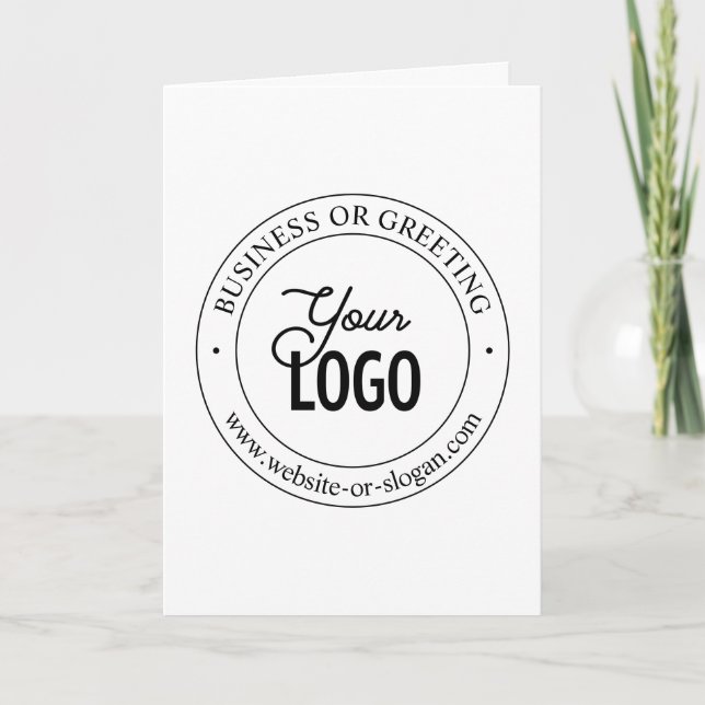 Easy Logo Replacement & Customizable Text | White Thank You Card (Front)
