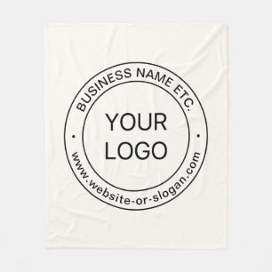 Easy Logo Replacement & Editable Text   Off White Fleece Blanket
