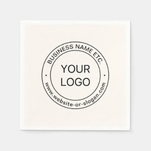 Easy Logo Replacement & Editable Text   Off White Napkin