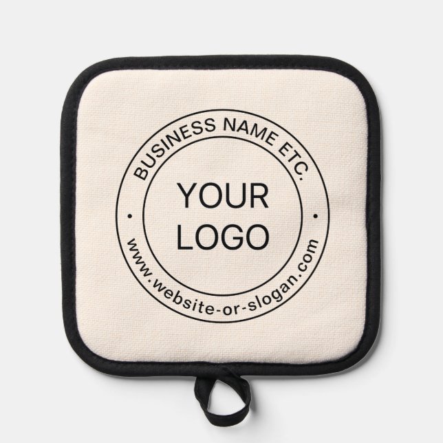 Easy Logo Replacement & Editable Text | Off White Pot Holder (Front)