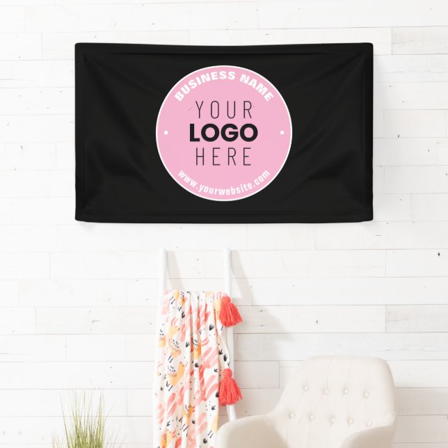 Easy Logo Replacement & Editable Text | Pink/DIY Banner (Insitu)
