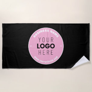 Easy Logo Replacement & Editable Text   Pink/DIY Beach Towel