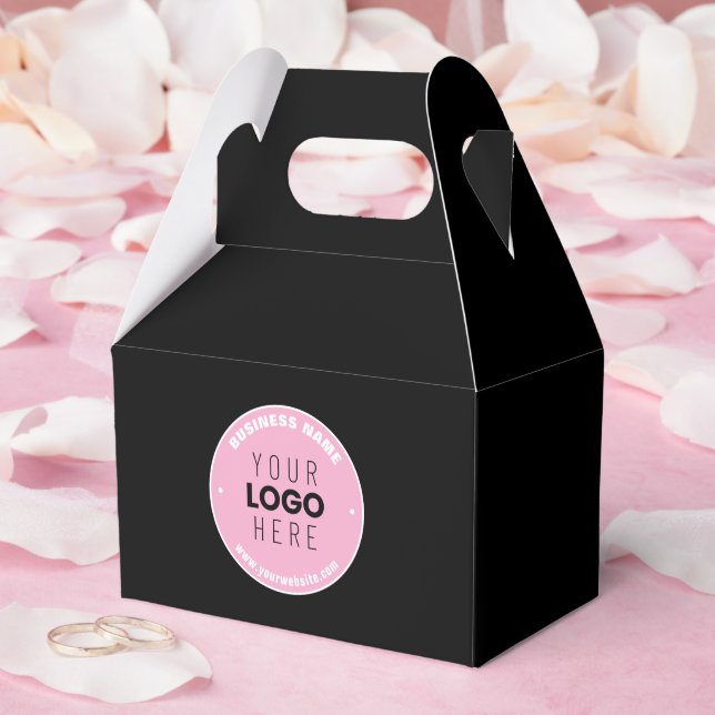Easy Logo Replacement & Editable Text | Pink/DIY Favor Box (Wedding)