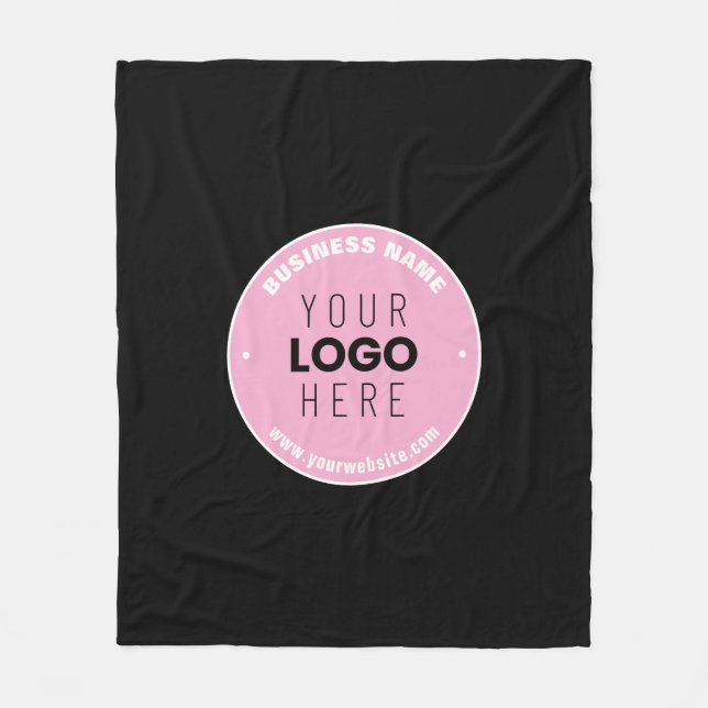 Easy Logo Replacement & Editable Text | Pink/DIY Fleece Blanket (Front)