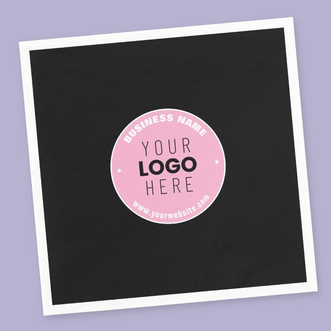 Easy Logo Replacement & Editable Text | Pink/DIY Napkin (Creator Uploaded)
