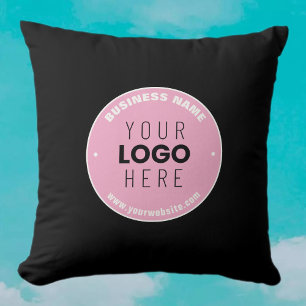 Easy Logo Replacement & Editable Text   Pink/DIY Throw Pillow