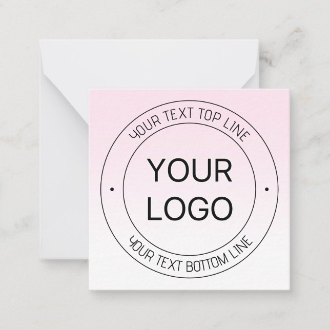 Easy Logo Replacement & Editable Text Pink Ombre Card (Front)