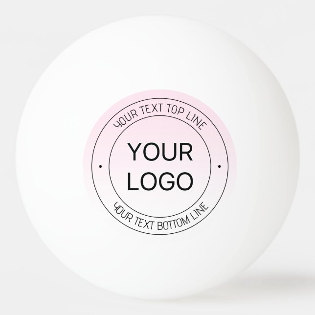Easy Logo Replacement & Editable Text Pink Ombre Ping Pong Ball (Front)