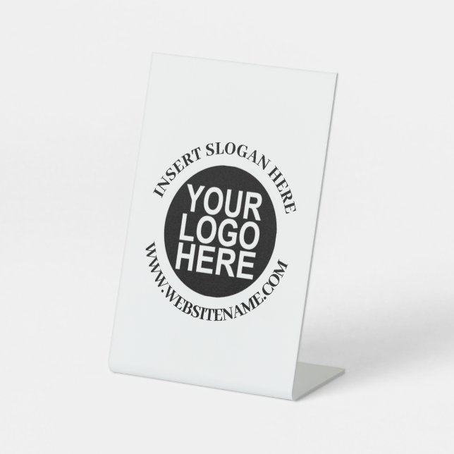 Easy Logo Replacement & Modern Professional Pedest Pedestal Sign (Front)