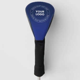Easy Logo Replacement & Text Dark Blue Gradient Golf Head Cover