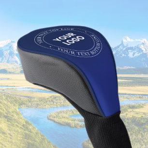 Easy Logo Replacement & Text   Dark Blue Gradient Golf Head Cover