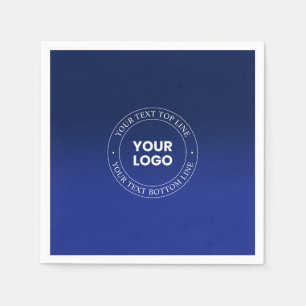 Easy Logo Replacement & Text   Dark Blue Gradient Napkin