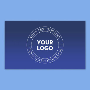 Easy Logo Replacement & Text   Dark Blue Gradient Sticker
