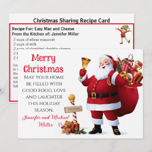 Easy Mac and Cheese Recipe Sharing Christmas Holiday Card
