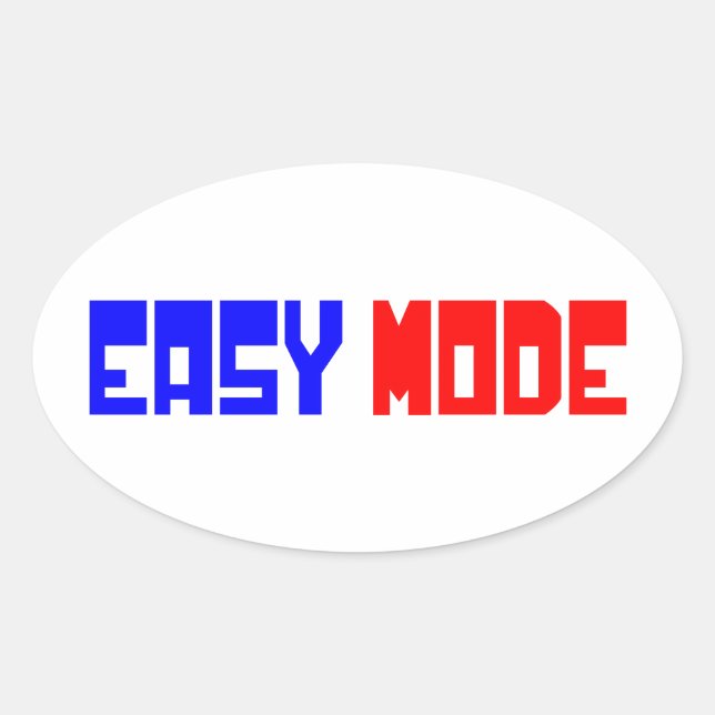 EASY MODE OVAL STICKER (Front)
