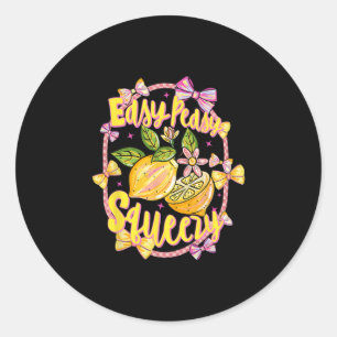Easy Peasy Lemon Squeezy Coquette Bow Hello Summer Classic Round Sticker