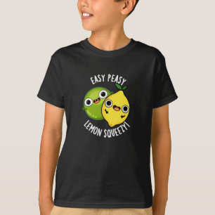 Easy Peasy Lemon Squeezy Fruit Puns Dark BG T-Shirt