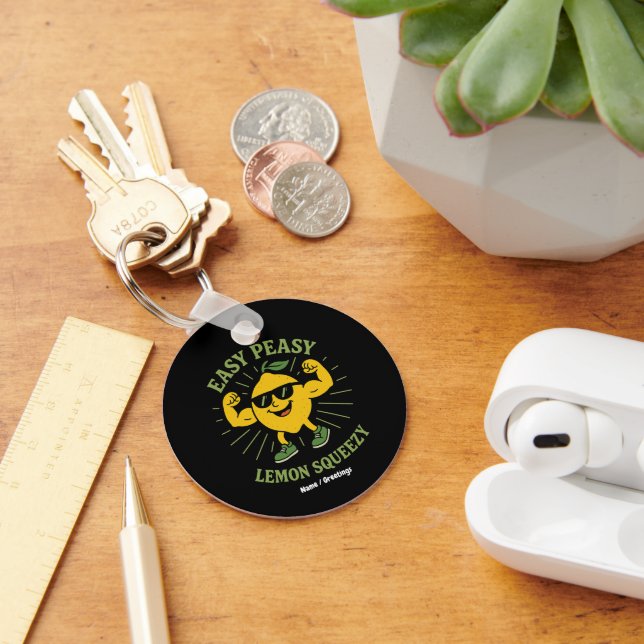 Easy Peasy Lemon Squeezy Gift – Funny Hello Summer Keychain (Desk)