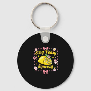 Easy Peasy Lemon Squeezy Lemonade Crew Funny Lemon Keychain