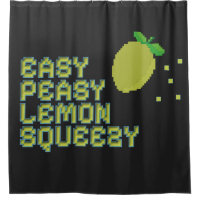 Easy Peasy Lemon Squeezy Shower Curtain - Black