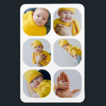Easy Personalize Your Own Unique 6 Photo Magnet<br><div class="desc">Easy Personalize Your Own Unique 6 Photo flexible magnet from Ricaso - add your own photos or art</div>