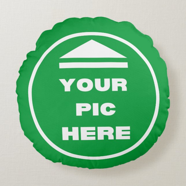 EASY! Round Throw Pillow 16" Cotton - Customize (Front)