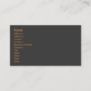 Easy Template, plain graphite+grey, DIY colours Business Card