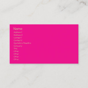 Easy Template, plain hot pink + mandarin orange Business Card