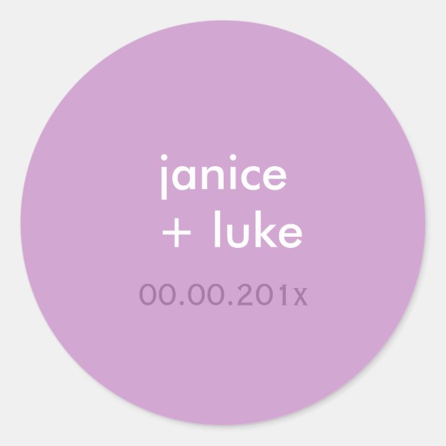 Easy Template stickers/purple/lilac/lavender Classic Round Sticker (Front)