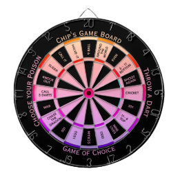 Easy Text Personal Peach to Purple Regulation Dartboard