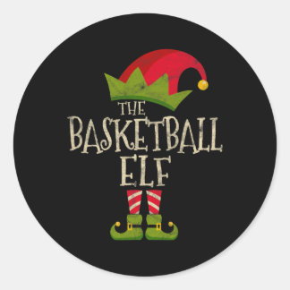 Easy The Basketball Elf Costume Family Group Gift  Classic Round Sticker