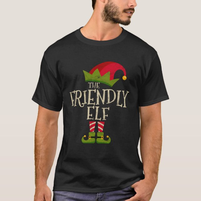 Easy The Friendly Elf Costume Family Group Gift Ch T-Shirt (Front)