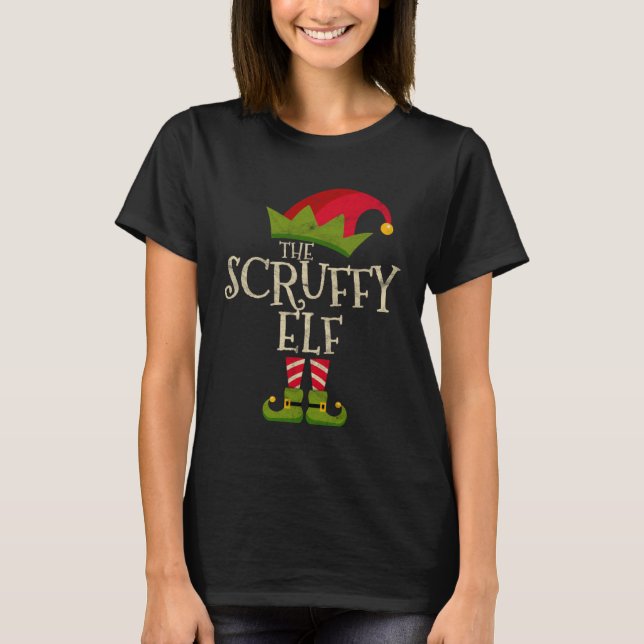 Easy The Scruffy Elf Costume Family Group Christma T-Shirt (Front)