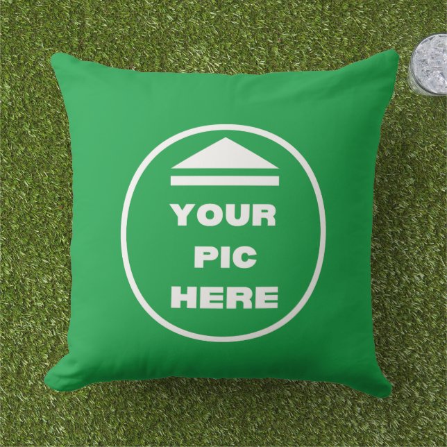 EASY! Throw Pillow Big 20"x20" Outdoor - Customize (Grass)