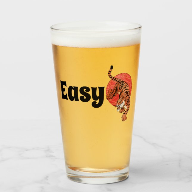 Easy Tiger Pint Glass – Bold Typography (Front Filled)