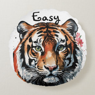 Easy Tiger Round Pillow